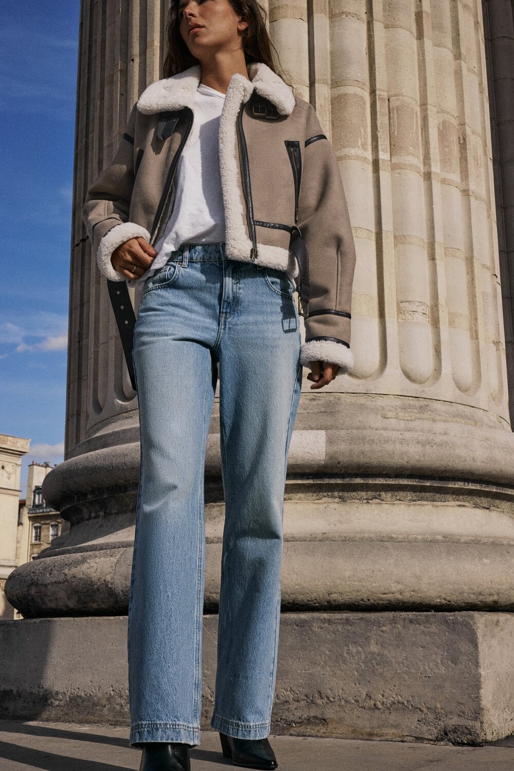 

Джинсы z1975 с завышенной талией ZARA, синий