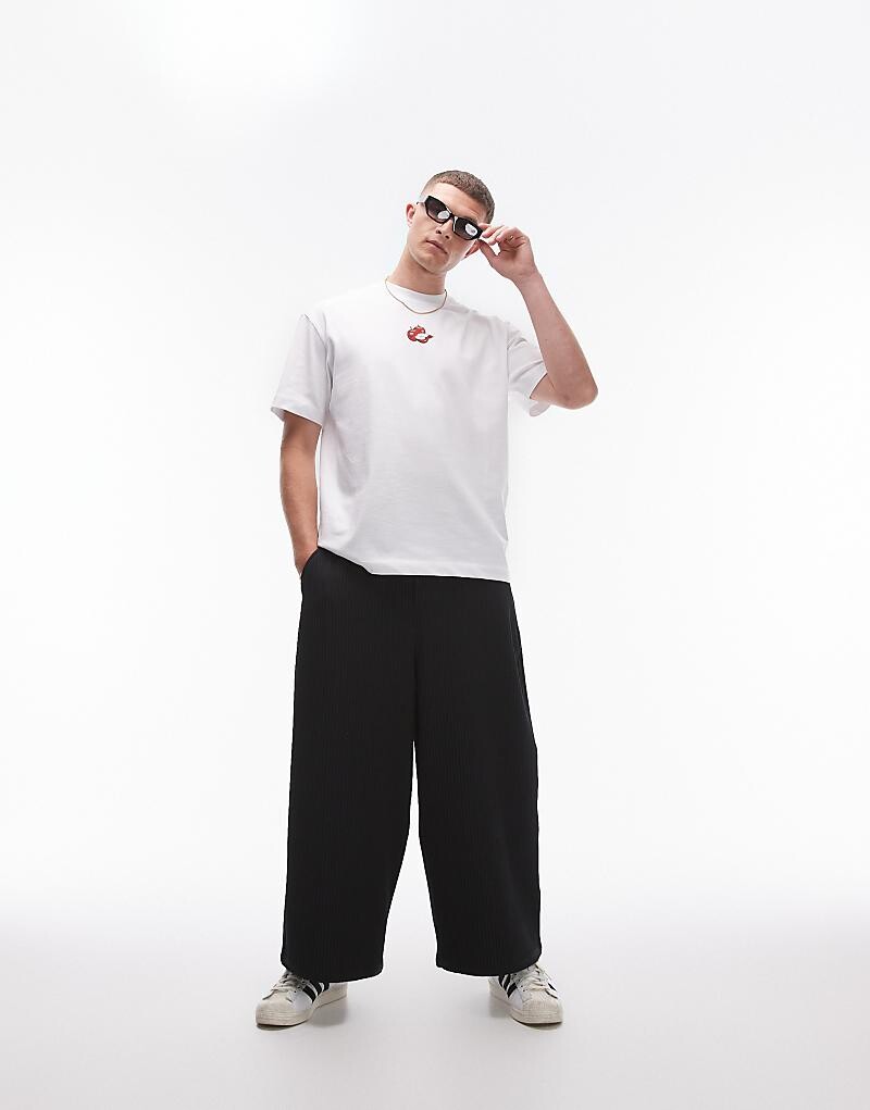 

Черные брюки с пышной плиссой Topman