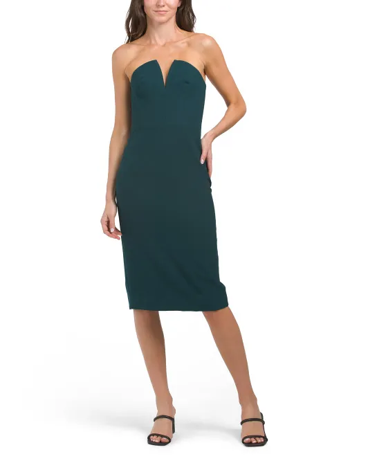 

Коктейльное платье без бретелек Perla Dress The Population, цвет Pine