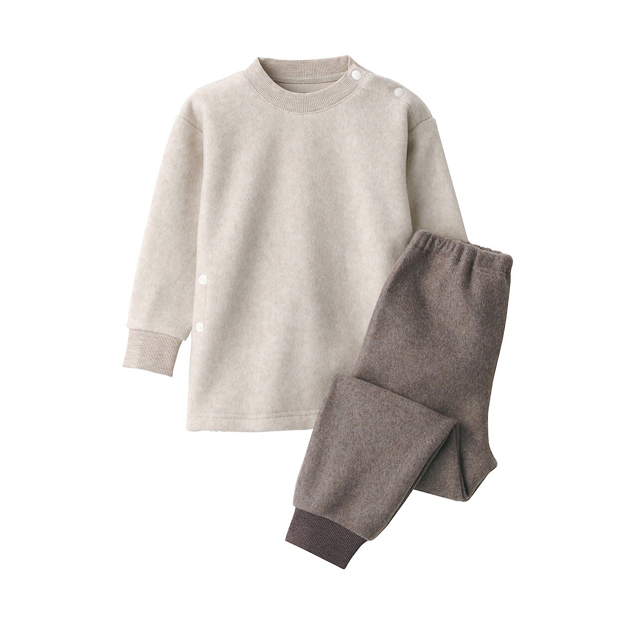 

Комплект домашней одежды из гладкого флиса (детский) MUJI, светло-бежевый