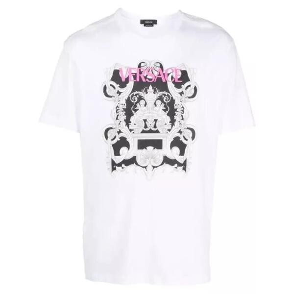 

Футболка graphic-print cotton t-shirt Versace, белый