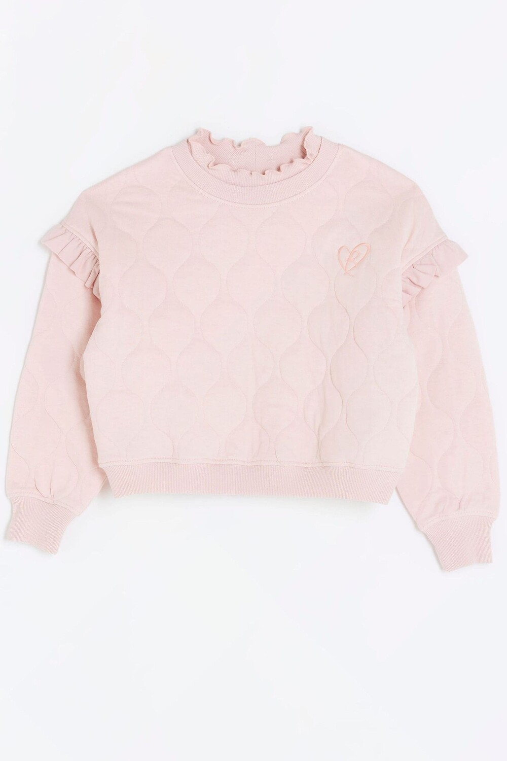 

Стеганый свитшот для девочки River Island, розовый