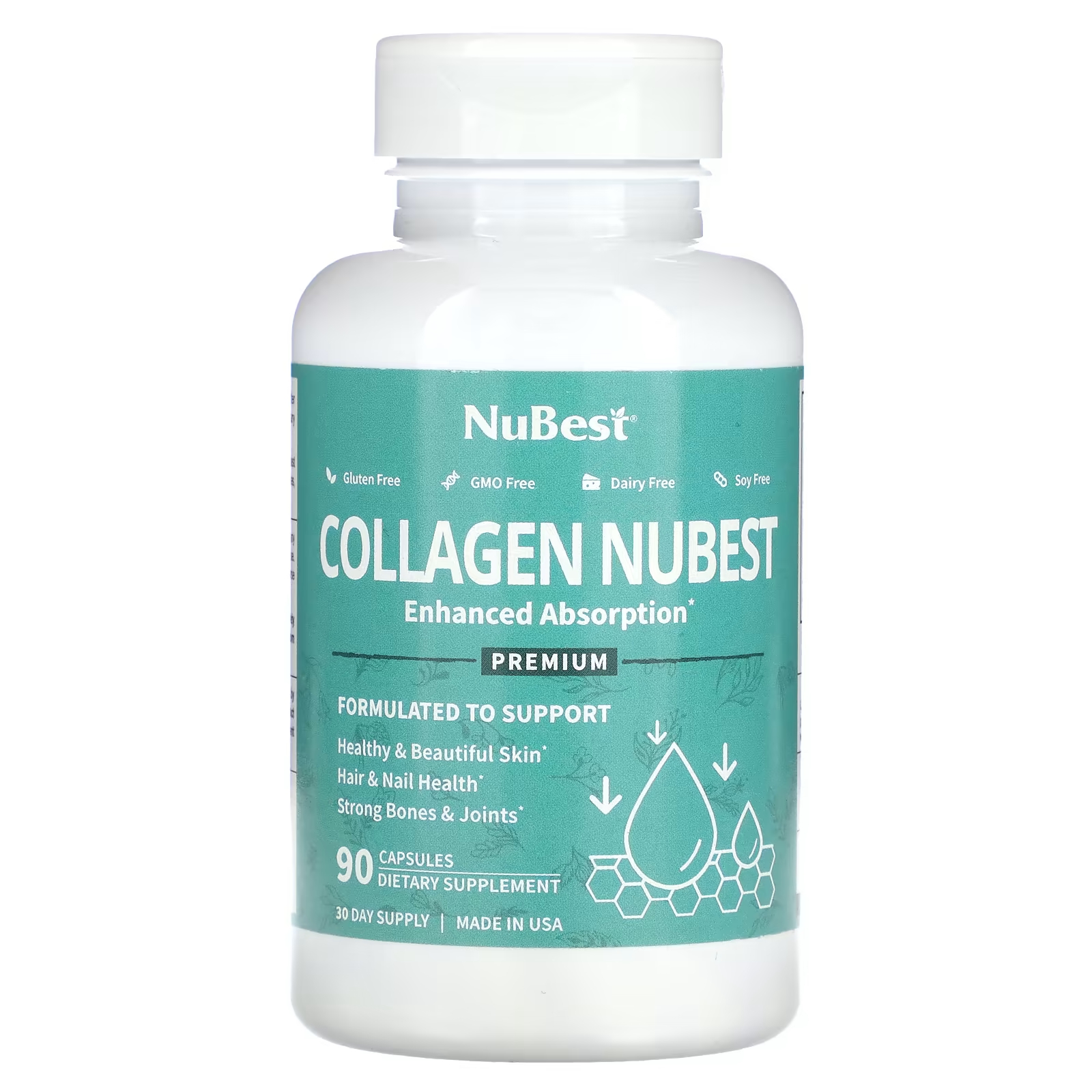 Пищевая добавка NuBest Коллаген премиум-класса, 90 капсул nubest коллаген премиального качества nubest улучшенное усвоение 90 капсул