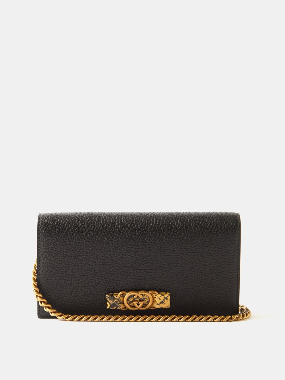 

Сумка на плечо из зерненой кожи с бляшкой-логотипом Gucci, черный