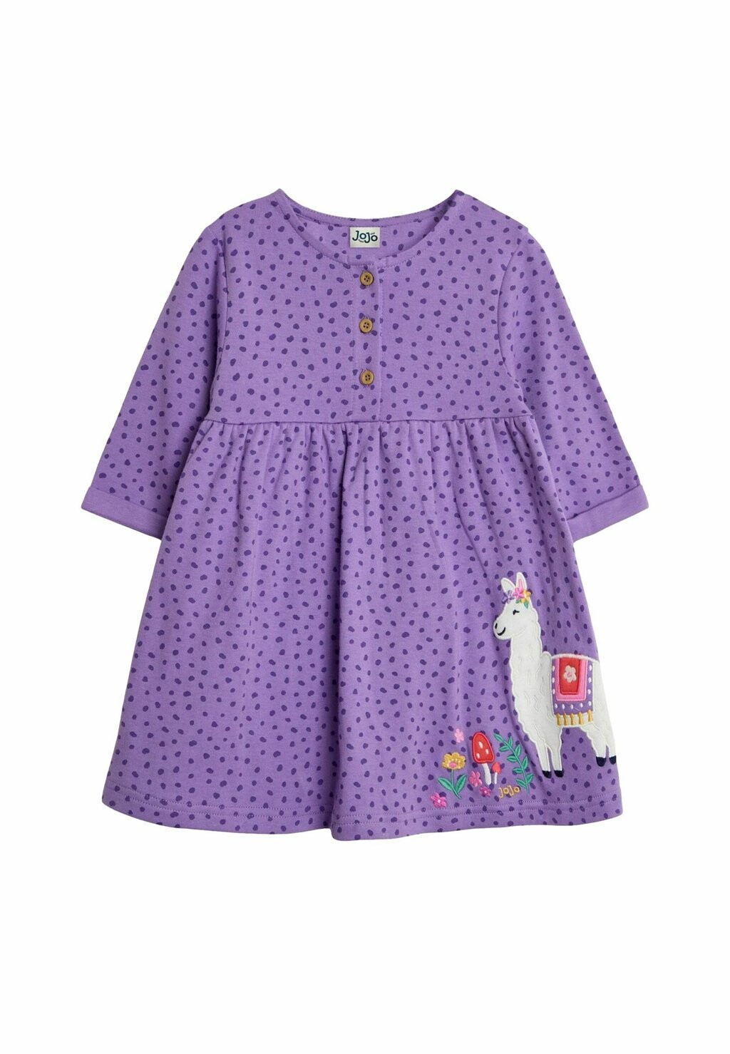 

Повседневное платье LLAMA APPLIQUE, REGULAR FIT JoJo Maman Bébé, фиолетовый