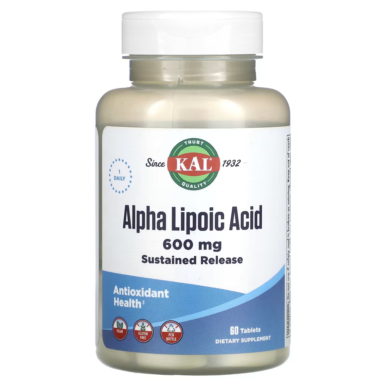 Альфа-липоевая кислота KAL, 600 мг, 60 таблеток carlson альфа липоевая кислота 300 мг 30 таблеток