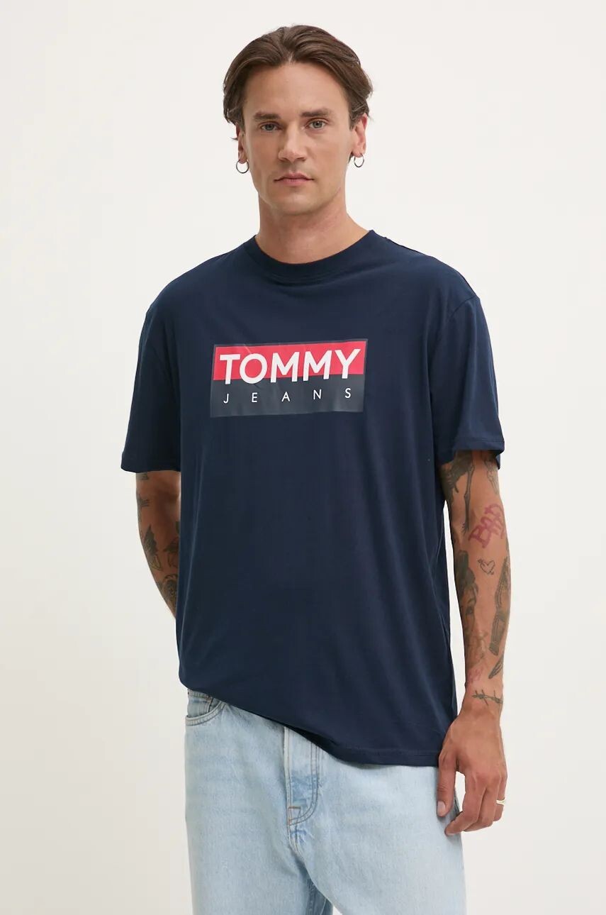 

Хлопковая футболка Tommy Jeans, темно-синий