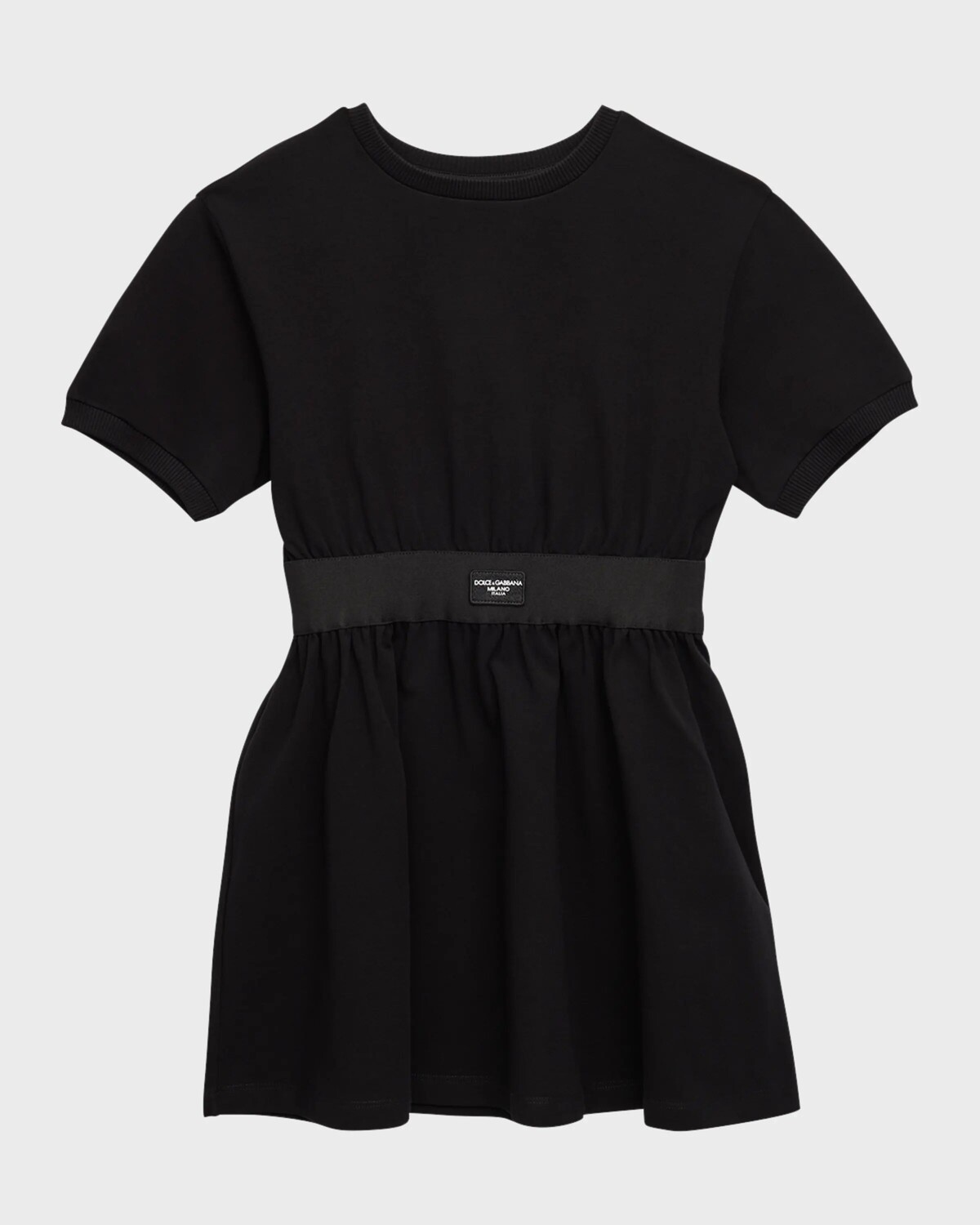 

Трикотажное платье с поясом и логотипом для девочек Dolce&Gabbana, цвет Black
