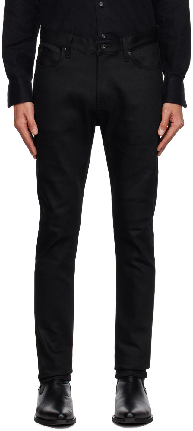 

Черные джинсовые джинсы Naked & Famous Denim со стопками