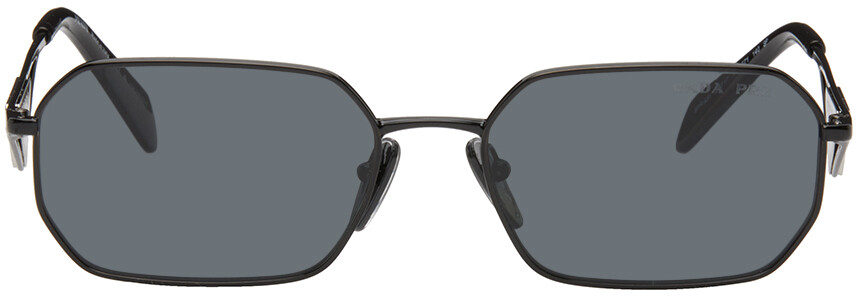 

Черные прямоугольные солнцезащитные очки Prada Eyewear, цвет Black