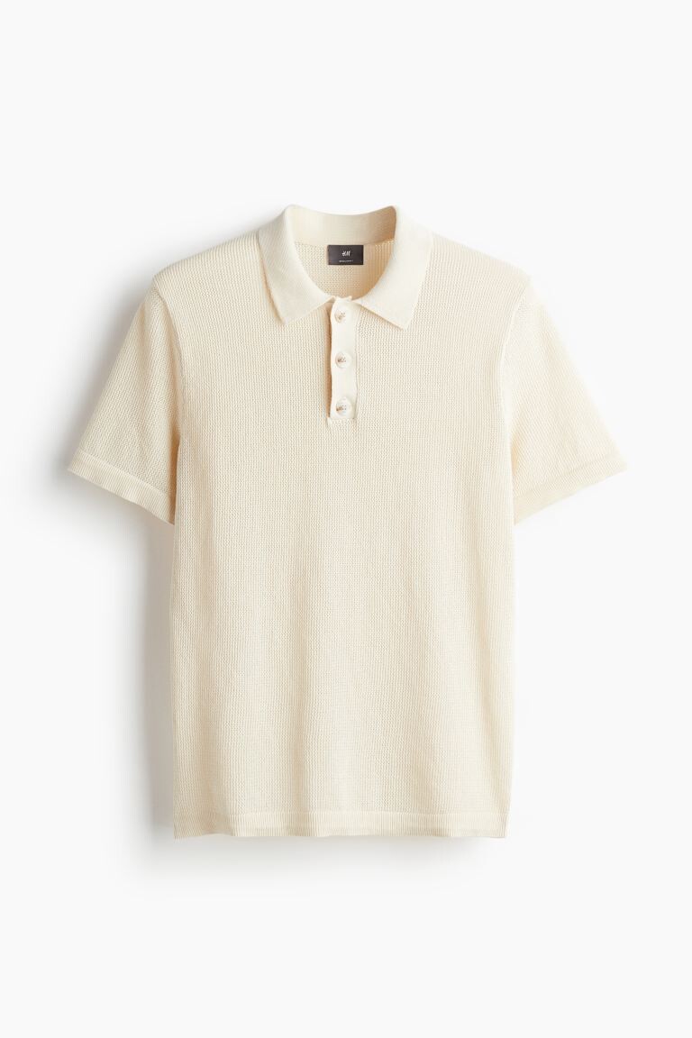 

Рубашка-Поло узкого кроя H&M, бежевый