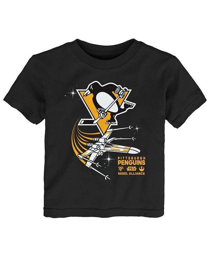 

Черная футболка Pittsburgh Penguins Star Wars Rebel Alliance для новорожденных Outerstuff, черный