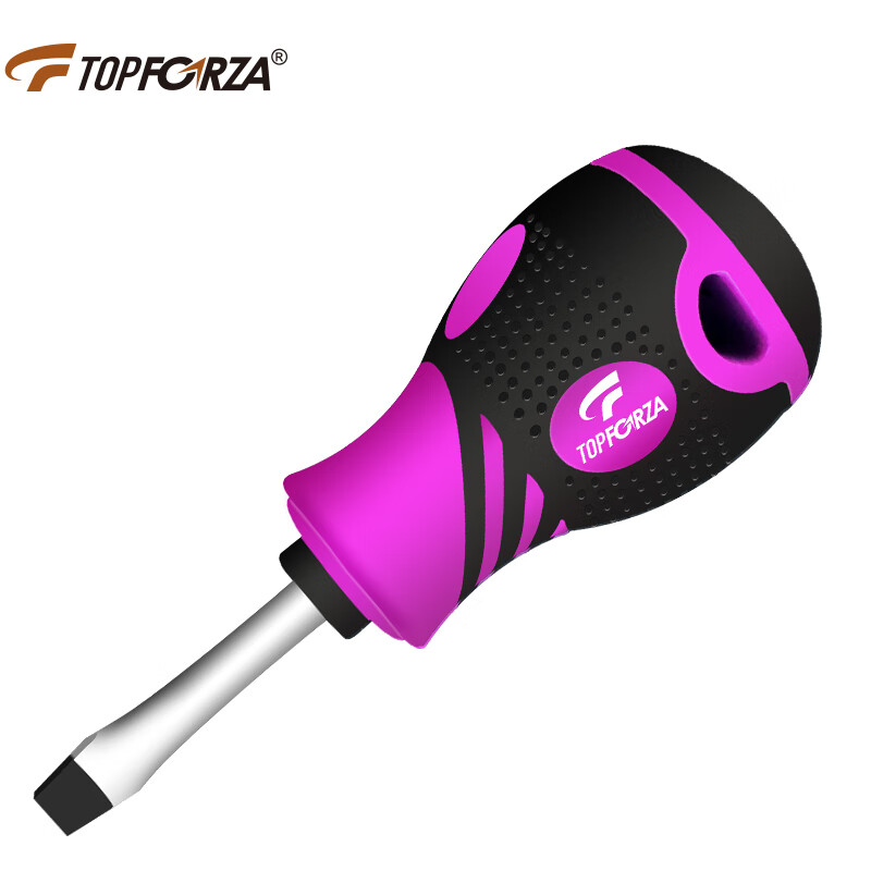 TOPFORZA 2SD-0638S6 Отвертка S2 из легированной стали фиолетового и черного цвета, двухцветная противоскользящая отвертка TPR с сильным магнитом - 6,0x38 мм, 1,5 дюйма