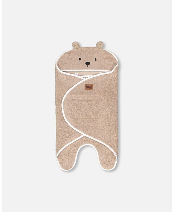 Одеяло-кокон для мальчика, коричневый плюшевый мишка - для младенцев | для малышей Deux par Deux, мультиколор