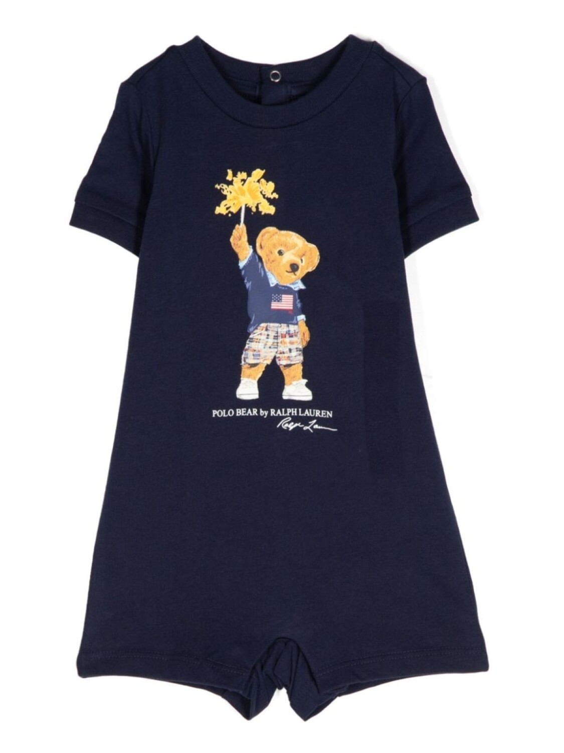 

Ralph Lauren Kids ромпер с принтом Polo Bear, синий