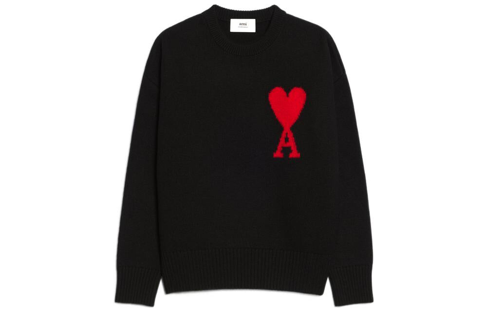 

Свитер оверсайз Amiparis Ami Paris Ami De Coeur из мериносовой шерсти, черный