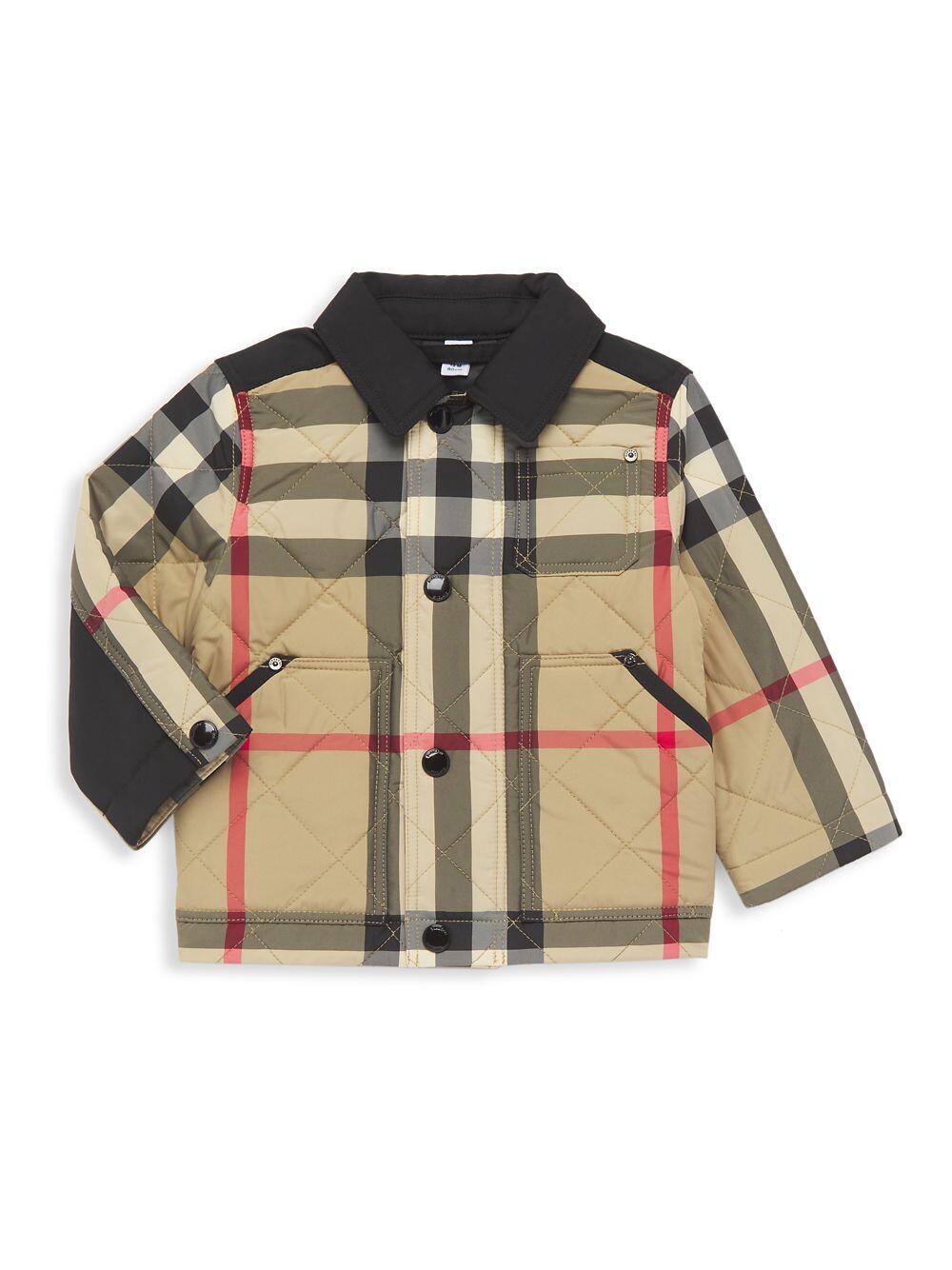 

Стеганая клетчатая куртка с воротником для малышей и маленьких детей Burberry