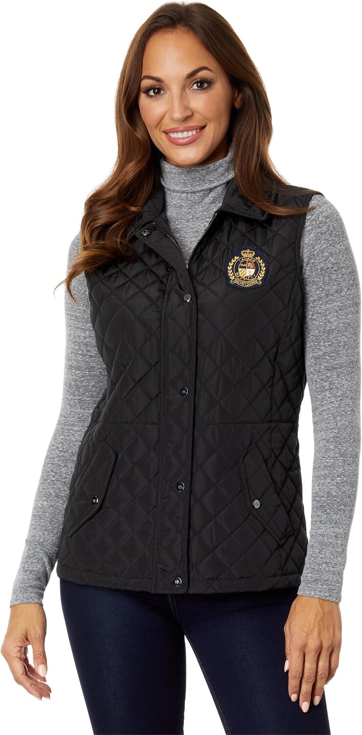 

Жилет Recycled Quilt Vest with Crest LAUREN Ralph Lauren, черный