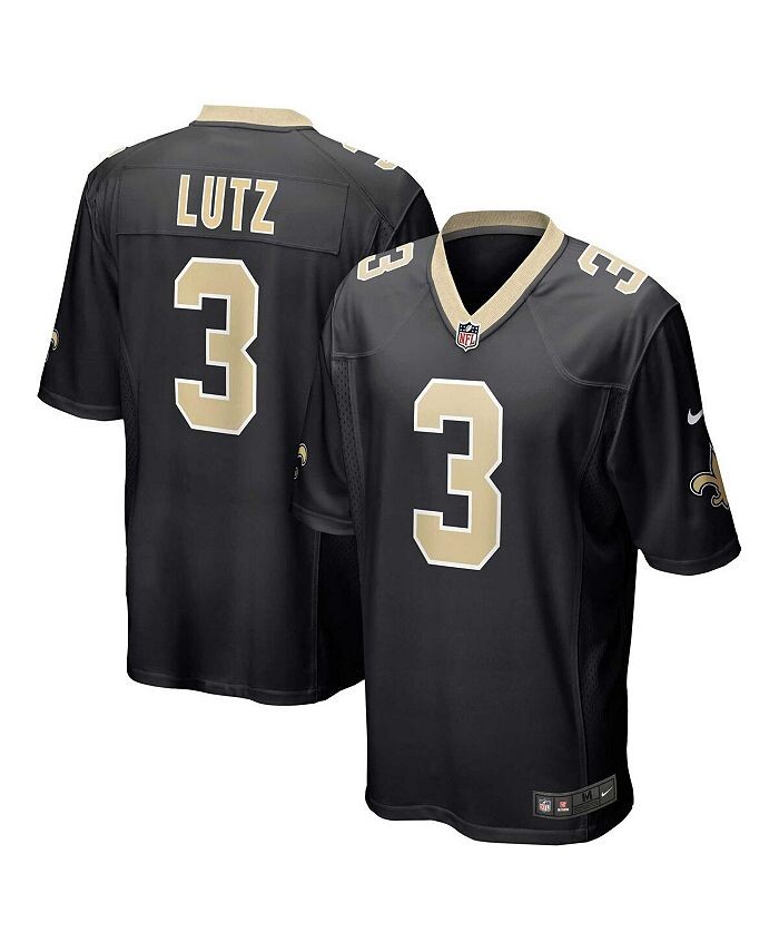 

Мужская черная футболка New Orleans Saints Wil Lutz Game Nike, черный
