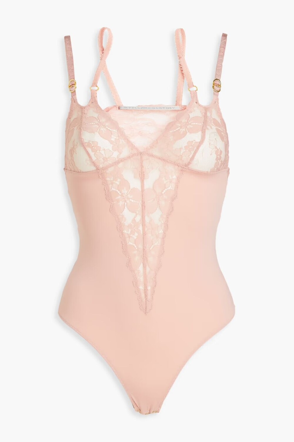 

Боди из эластичного джерси с кружевными вставками Stella Mccartney, цвет Blush
