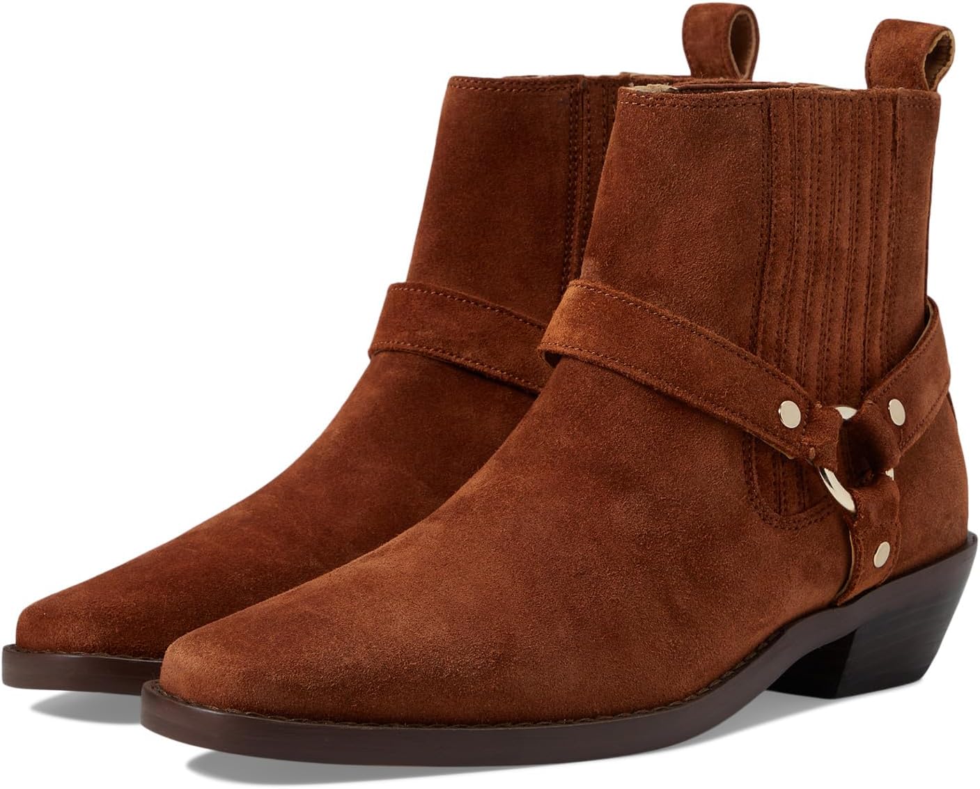 Ботильоны The Santiago Western Ankle Boot in Suede Madewell, цвет Dried Maple