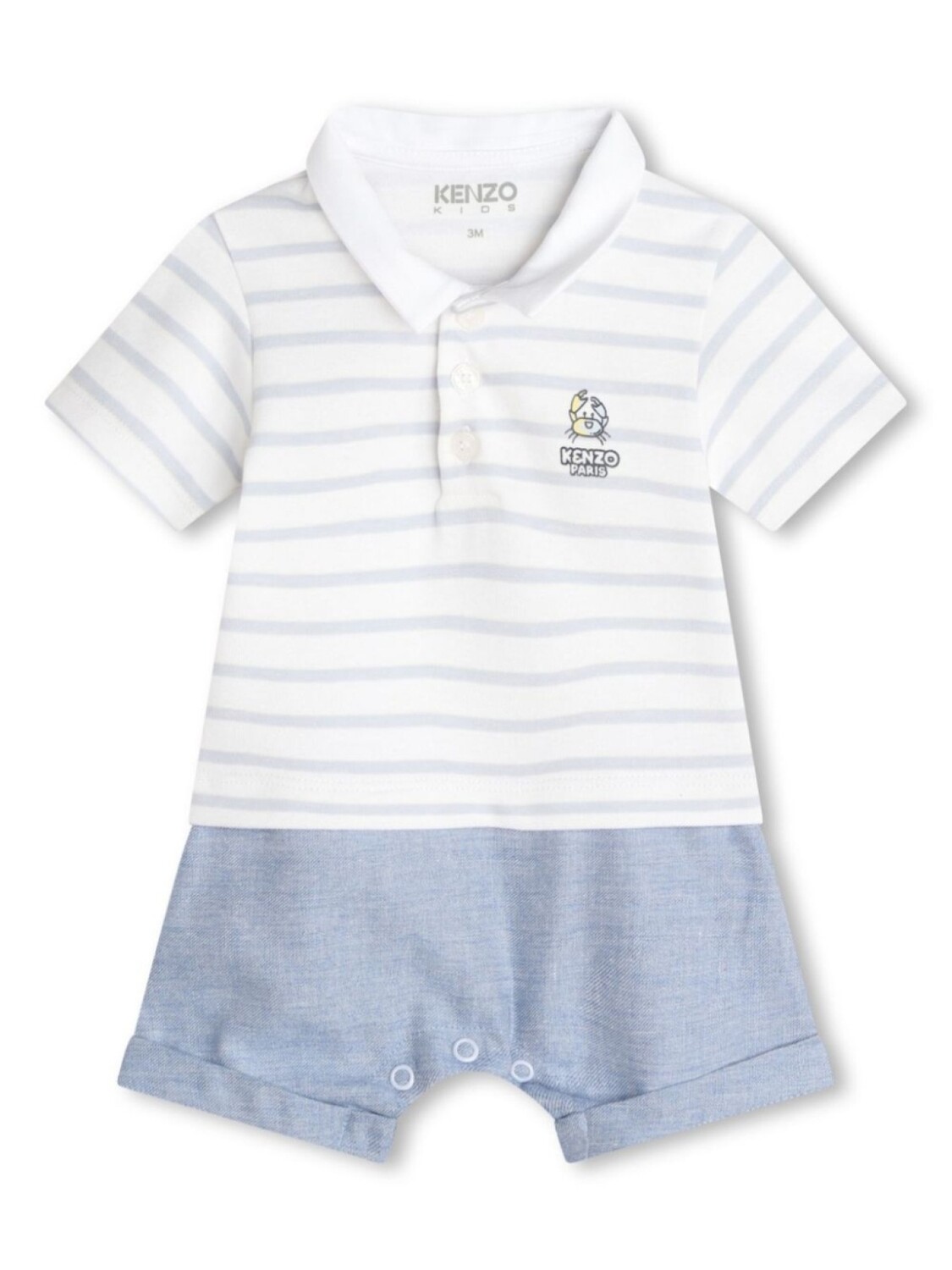 

Kenzo Kids полосатый комбинезон с логотипом, белый