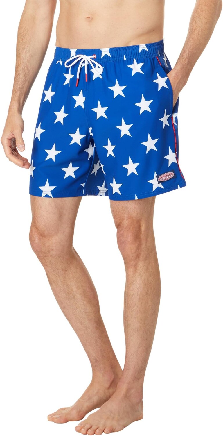 

Счастливые плавки с принтом Vineyard Vines, цвет Star Captains Blue