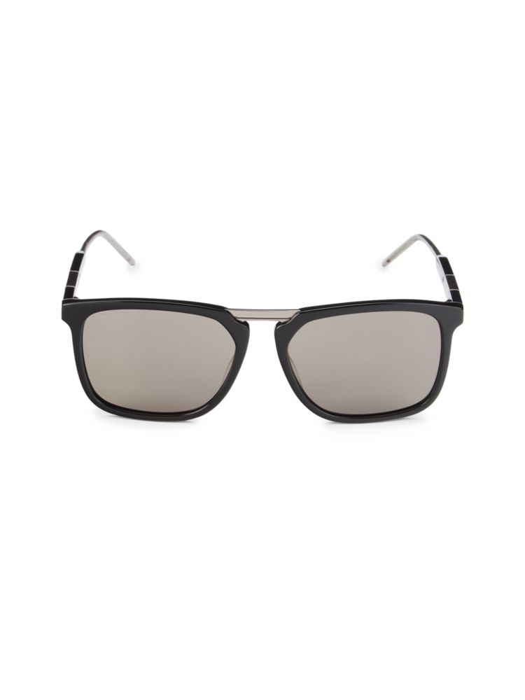 Квадратные солнцезащитные очки 56MM Gucci, черный цена и фото