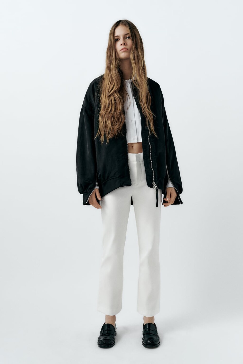

Мини-расклешенные брюки ZARA, экрю