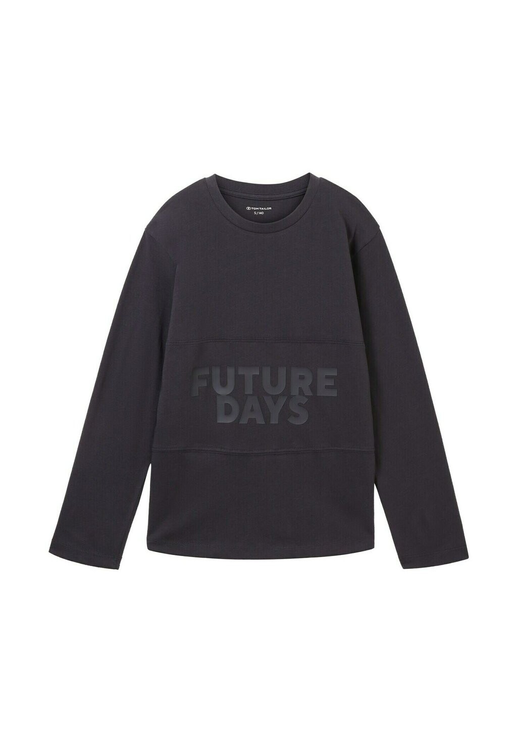 

Рубашка с длинным рукавом MIT TEXTPRINT TOM TAILOR, цвет coal grey