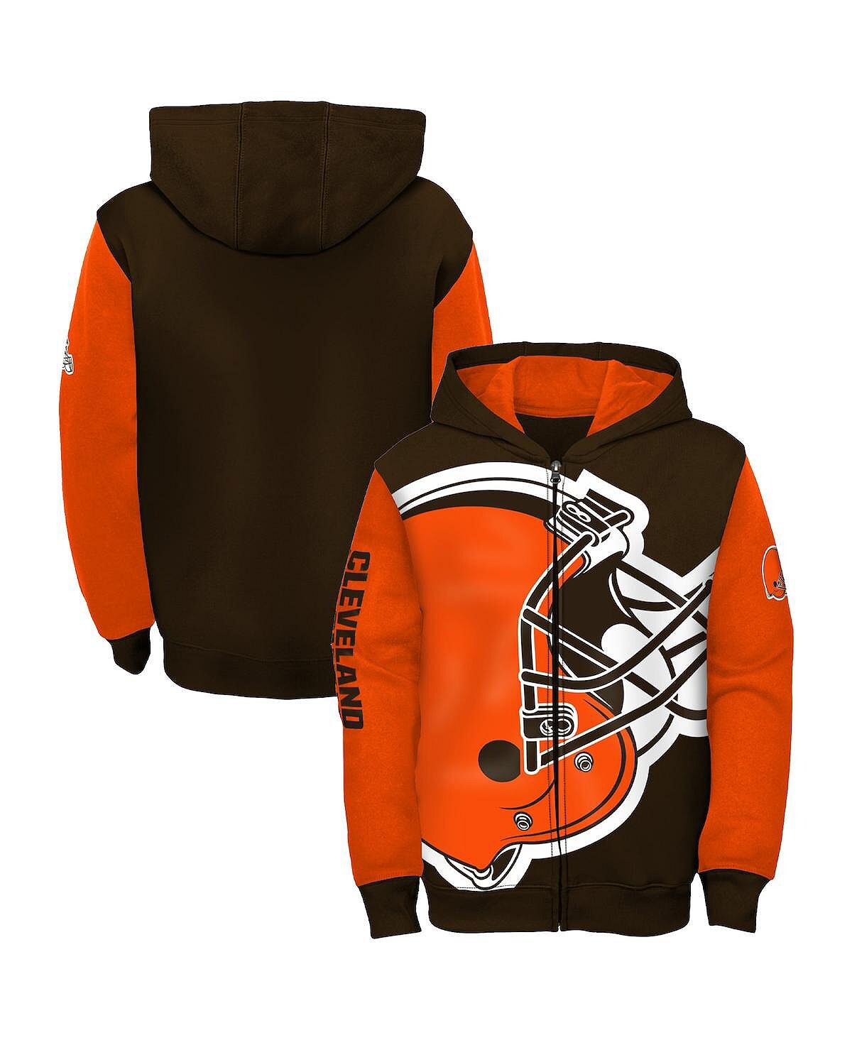 

Толстовка с капюшоном и молнией во всю длину Big Boys Brown, Orange Cleveland Browns Outerstuff