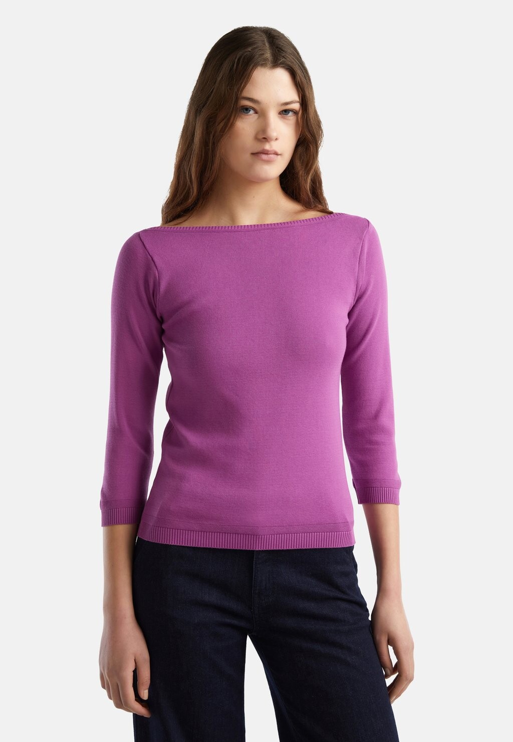 

Свитер Boat Neck United Colors of Benetton, фиолетовый