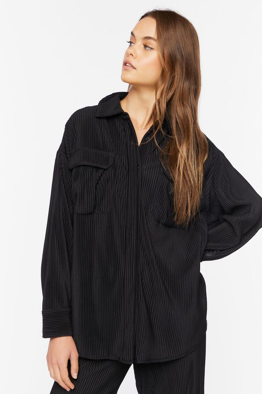 

Вельветовая рубашка оверсайз Forever 21, черный