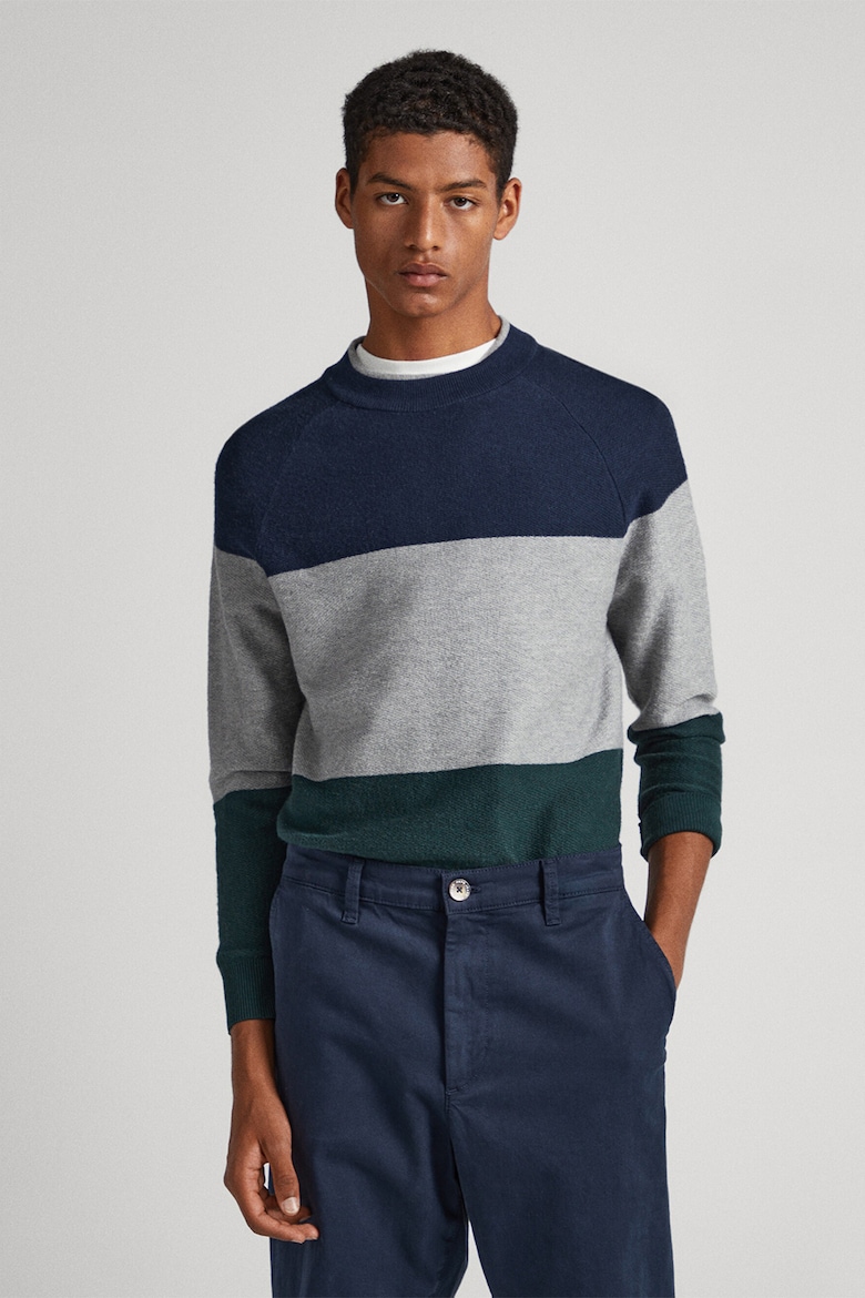 Полосатый свитер с шерстью Pepe Jeans London, серый