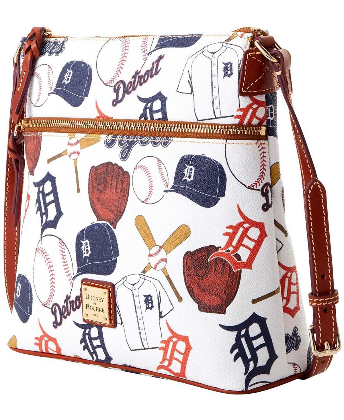 

Женская белая сумочка через плечо Detroit Tigers Gameday Dooney & Bourke, белый
