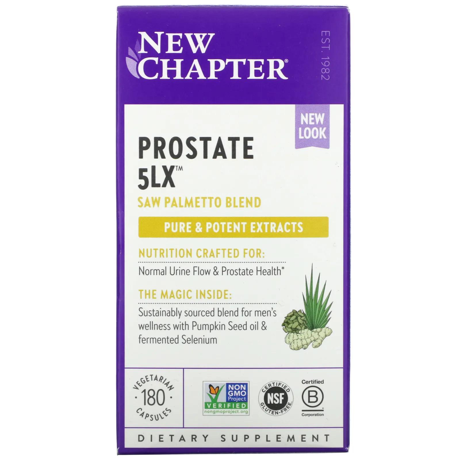 New Chapter Простата 5LX Целостная поддержка простаты 180 вегетарианских капсул цена и фото