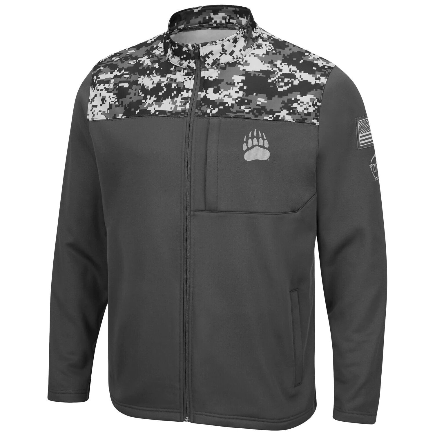 

Мужская темно-серая куртка Montana Grizzlies OHT Military Appreciation Digi Camo с молнией во всю длину Colosseum, Серый