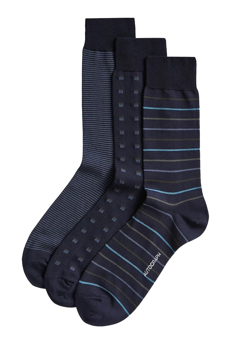 

Носки длинные с рисунком - 3 пары Marks & Spencer, синий