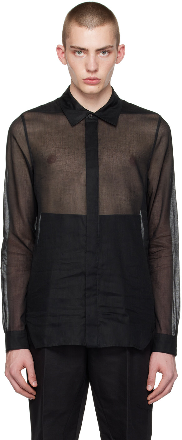 

Черная офисная рубашка Rick Owens
