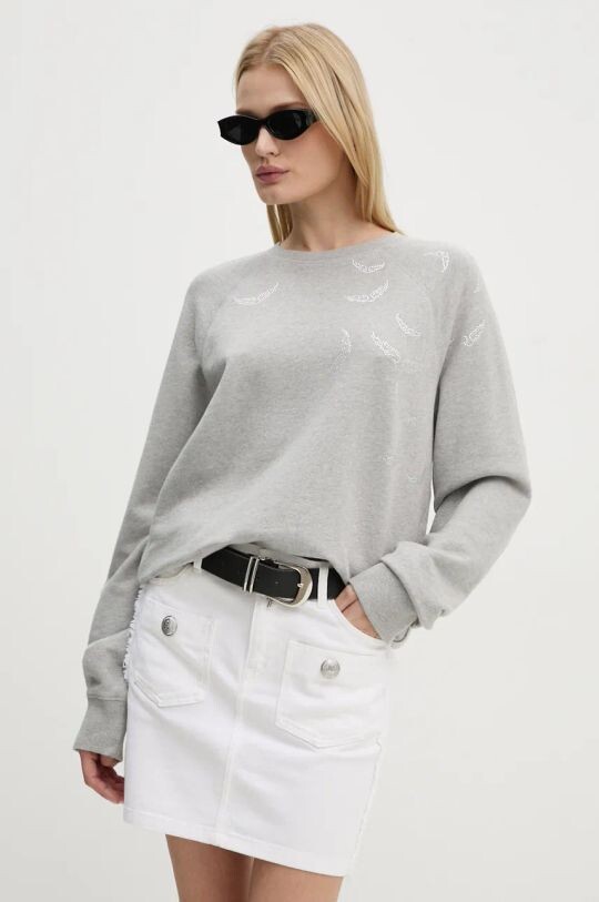 

Хлопковая толстовка Zadig&Voltaire, серый