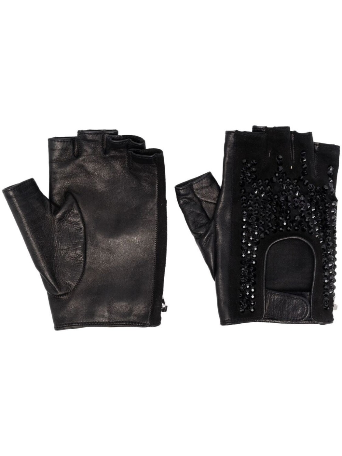 

Philipp Plein перчатки-митенки со стразами, черный