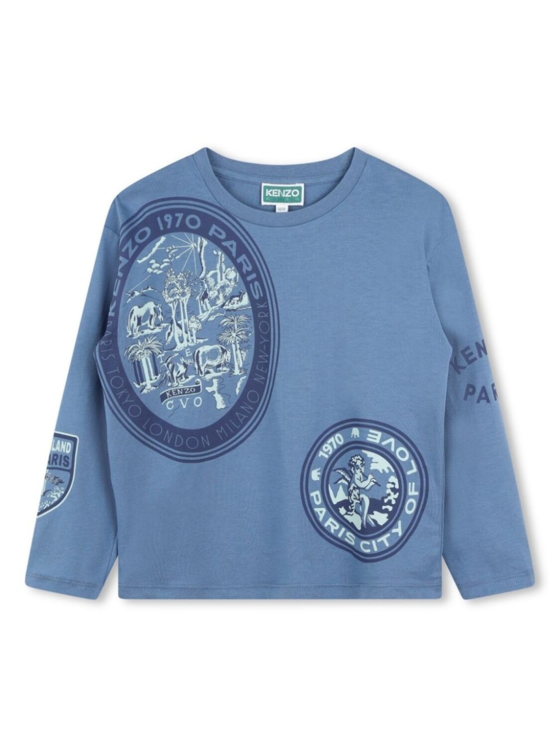 

Kenzo Kids футболка из органического хлопка с графичным принтом, синий