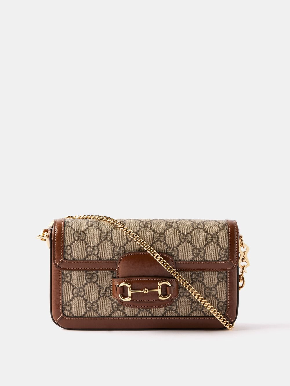 

Мини-клатч horsebit gg supreme 1955-го года Gucci, коричневый