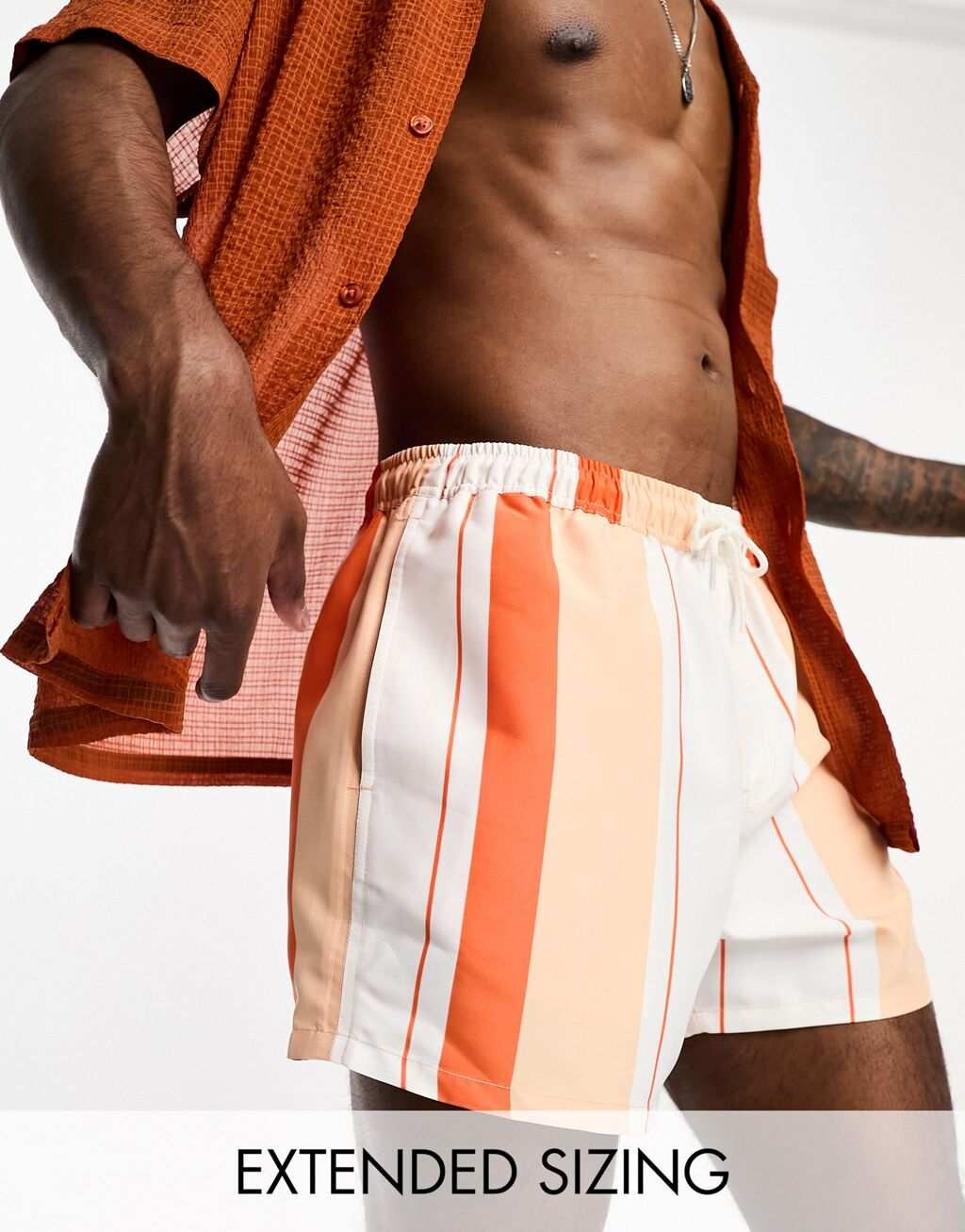 

Короткие шорты для плавания в полоску ASOS DESIGN