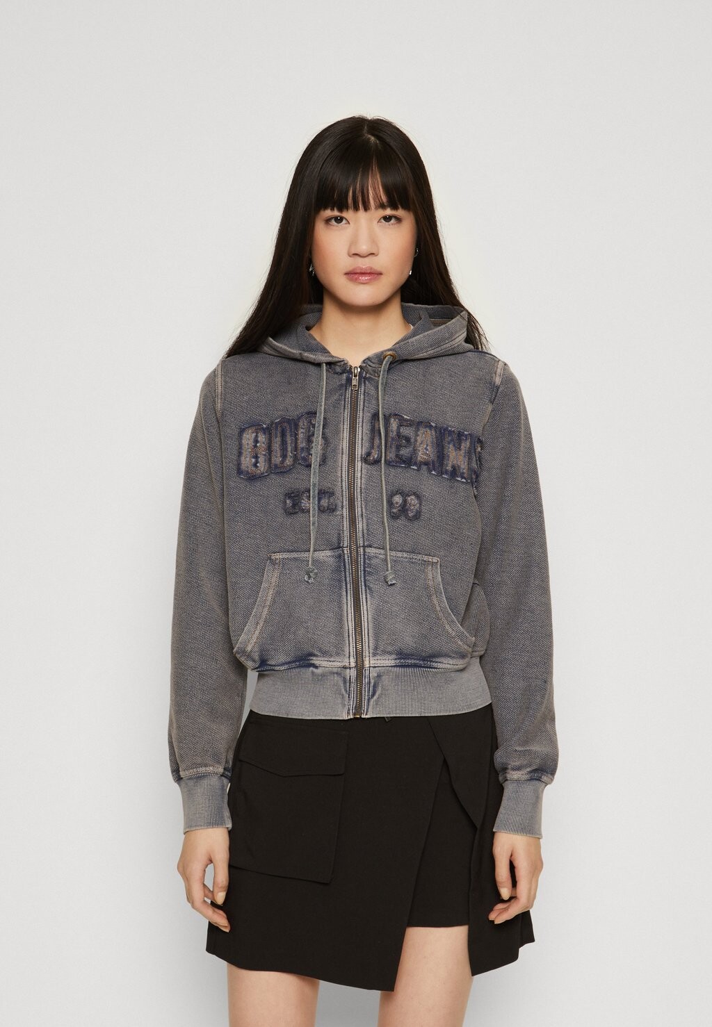 

Толстовка на молнии BDG Urban Outfitters DISTRESSED APPLIQUE ZIP TRUGH, темно-синий
