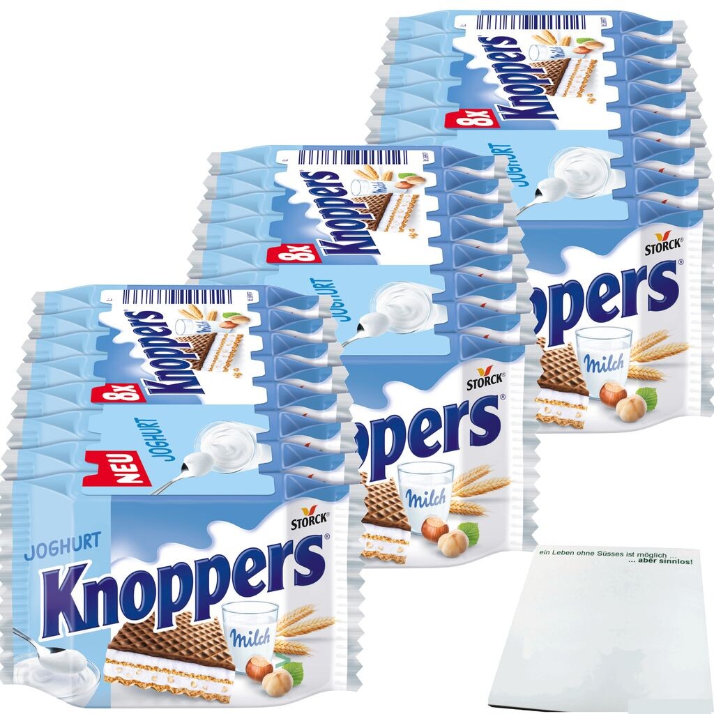 

Йогуртовые вафли Knoppers с йогуртом и рубленым фундуком упаковка 3 шт. (3 упаковки по 8x25 г) + блок usy