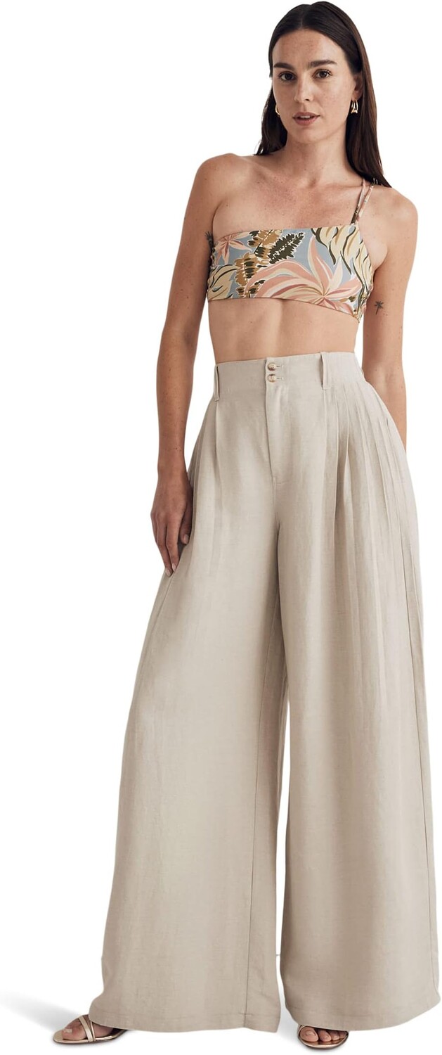 

Плиссированные брюки очень широкого кроя Madewell, цвет Natural Undyed