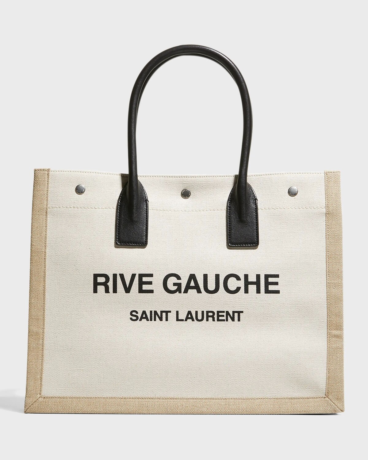 

Маленькая сумка-тоут Rive Gauche из парусины Saint Laurent, цвет Black/Natural