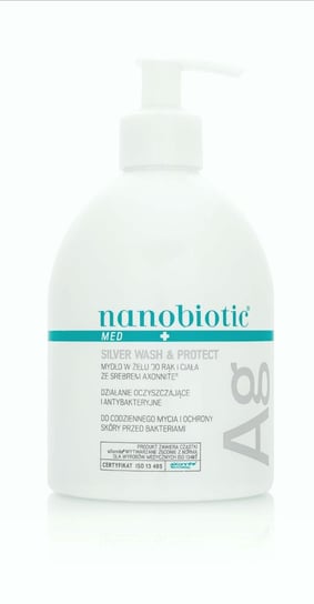 Гель-мыло для рук и тела с аксоннитом серебра, 500мл Nanobiotic Med Silver Wash Protect, Nano-tech цена и фото