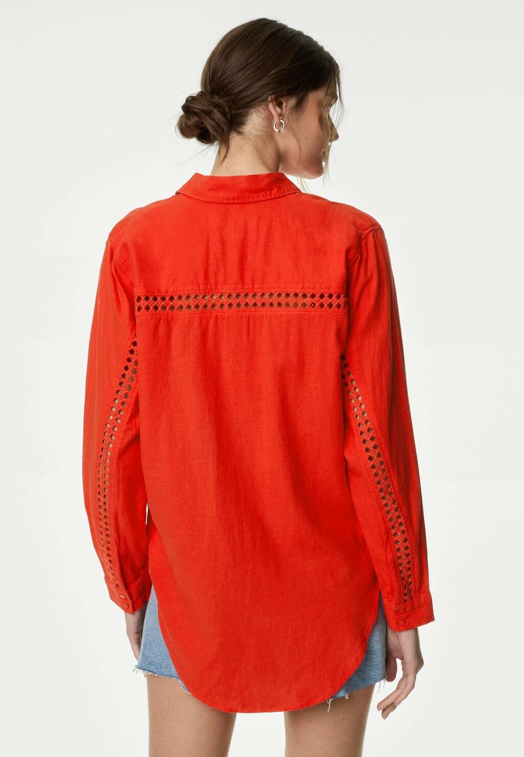 

Рубашка-блузка COLLARED RELAXED SHIRT Marks & Spencer, красный